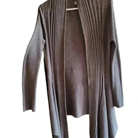 Parkhurst Open Waterfall Draped Front Casual Grey cardigan sweater  S - Picture 2 of 10